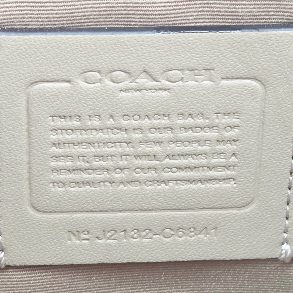 Coach Kacey Colorblock Pebble Leather Satchel Crossbody Bag C6841 Chalk Tan - Picture 13 of 16